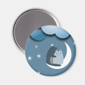 Aimant Chats mous sur la Lune (Recto/Verso)