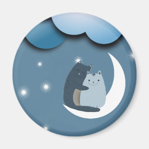 Aimant Chats mous sur la Lune