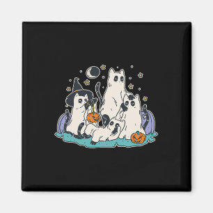 Aimant Chats noirs en costume fantôme - Mignonnes femmes
