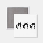 Aimant Chats noirs et blancs | Trois sages minous (Recto/Verso)