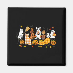 Aimant Chats noirs mignons fantôme Halloween Citrouille A