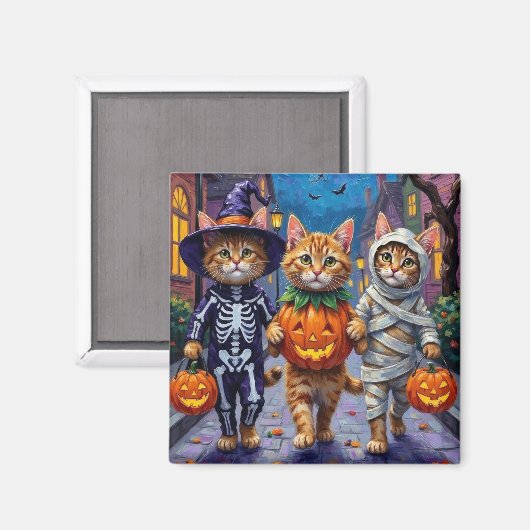 Aimant Chats Persans Trick-or-Treating Costumes d'Hallow (Recto/Verso)