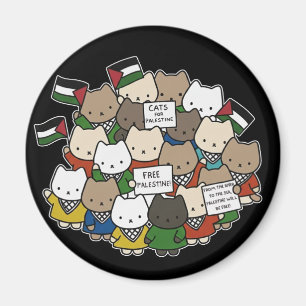 Aimant Chats pour la Palestine – Chats Kawaii pour la Jus