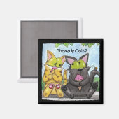 Aimant Chats Sharedy - Silencieux et pourri (Recto/Verso)