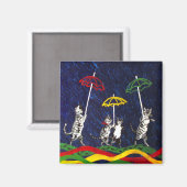 Aimant Chats sous la pluie (Recto/Verso)