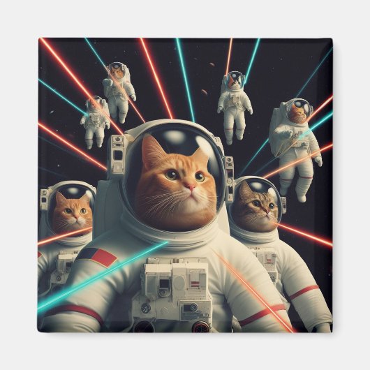 Aimant Chats spatiaux (Devant)