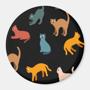 Aimant Chats sur le noir