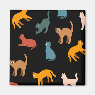 Aimant Chats sur le noir