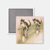 Aimant Chats Vintage sur Vélos (Recto/Verso)