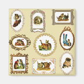 Aimant Chats vintages encadrés (Devant)