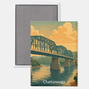 Aimant Chattanooga Vintage coloré Tennessee Travel