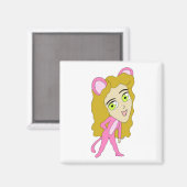 Aimant chatte rose (Recto/Verso)