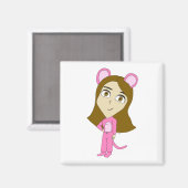 Aimant chatte rose (Recto/Verso)