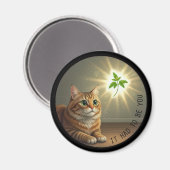 Aimant Chatte tigrée drôle herbe à chat Il fallait que ce (Recto/Verso)