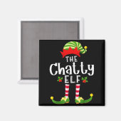 Aimant Chatty Christmas Elf Matching Pajama X-mas Party  (Recto/Verso)