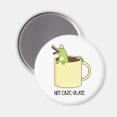Aimant Chaud Croc-colate Funny Crocodile Pun (Recto/Verso)