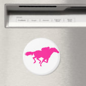 Aimant Chaud Rose Horse Racing; Race Horse (In Situ (Lave-vaisselle))