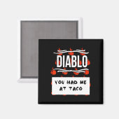 Aimant CHAUD SAUCES Groupe Halloween DIABLO SAUCE Vous M' (Recto/Verso)