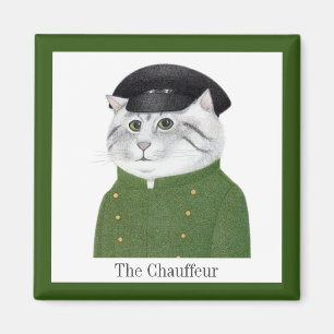 Aimant CHAUFFEUR CAT Carré magnétique + texte