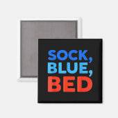 Aimant Chaussette Lit Bleu Mème Drôle (Recto/Verso)