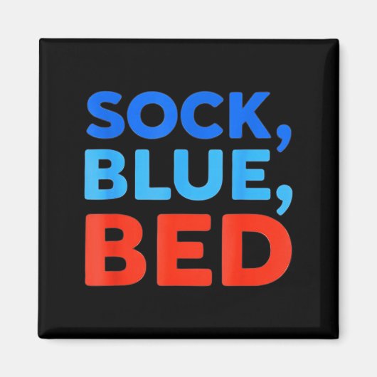 Aimant Chaussette Lit Bleu Mème Drôle (Devant)