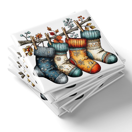 Aimant Chaussettes de Noël | Aimant de Noël