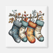 Aimant Chaussettes de Noël | Aimant de Noël (Devant)