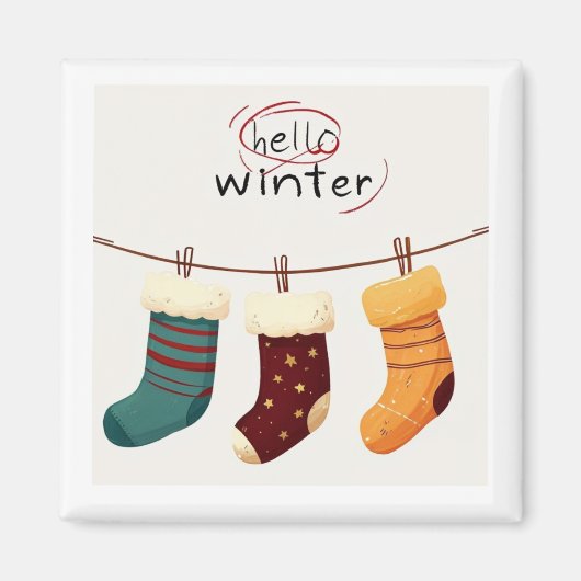 Aimant chaussettes de Noël cadeaux (Devant)