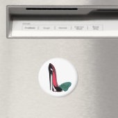 Aimant Chaussure à talon élevé de Stiletto noir et papill (In Situ (Lave-vaisselle))