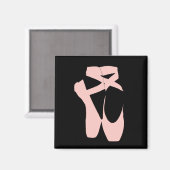 Aimant Chaussure de ballet rose danseur de ballet (Recto/Verso)