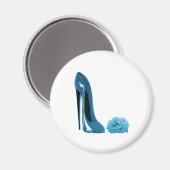 Aimant Chaussure et Rose Periwinkle Blue Stiletto (Recto/Verso)