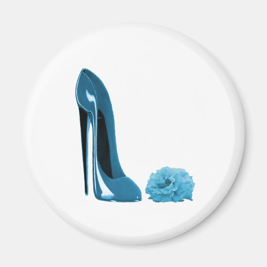 Aimant Chaussure et Rose Periwinkle Blue Stiletto (Devant)