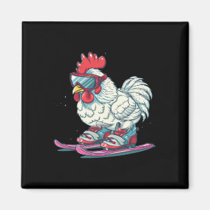 Aimant Chaussures De Ski cool Avec Poulet Pour Garçons Et