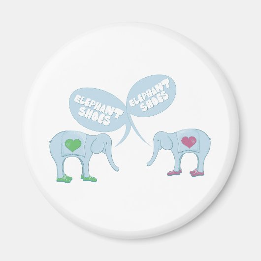 Aimant Chaussures éléphantes (Devant)