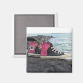 Aimant Chaussures sur la plage (Recto/Verso)