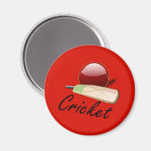 Aimant Chauve-souris et balle de cricket, étiquetés, (Recto/Verso)