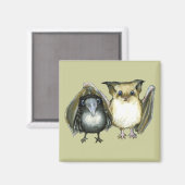 Aimant chauve-souris et corbeau (Recto/Verso)