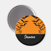 Aimant Chauve-souris sur orange (Recto/Verso)