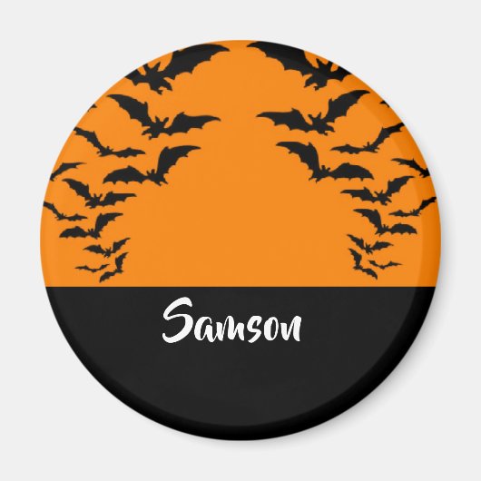 Aimant Chauve-souris sur orange (Devant)
