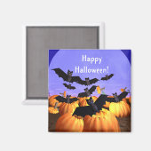 Aimant Chauves-souris d'Halloween et Citrouilles (Recto/Verso)