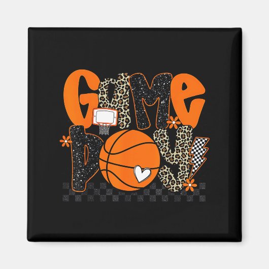 Aimant Checkered Game Day Basketball Srts Lover Men Women (Devant)