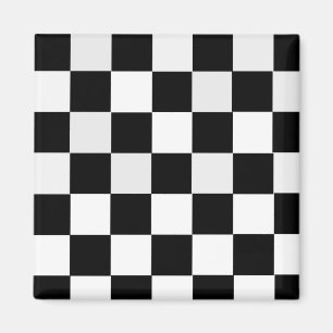 Aimant Checkered noir et blanc