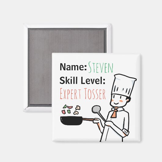 Aimant Cheeky Chef Expert Tosser Funny Nom Fridge (Recto/Verso)
