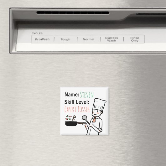Aimant Cheeky Chef Expert Tosser Funny Nom Fridge (In Situ (Lave-vaisselle))