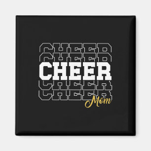 Aimant Cheer Maman Plus Grand Fan Cheerleader Noir Jaune