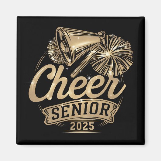 Aimant Cheer Senior 2025 Pom-pom girl Graduation Classe D (Devant)