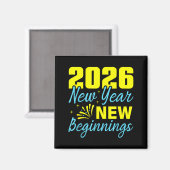 Aimant Cheers To 2026 Happy New Year Party New Beginning  (Recto/Verso)