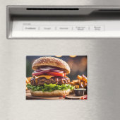 Aimant Cheeseburger et frites (In Situ (Lave-vaisselle))