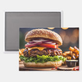 Aimant Cheeseburger et frites (Recto/Verso)