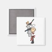 Aimant Chef avec pots et pots (Recto/Verso)